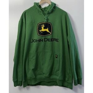 Mens Y2K John Deere Hoodie‎ Sweatshirt Farming Tractor Sz XL Cotton Poly 🚜
